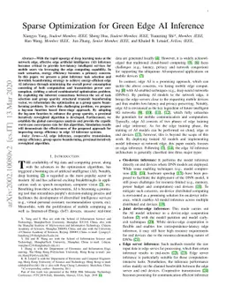Sparse Optimization for Green Edge AI Inference