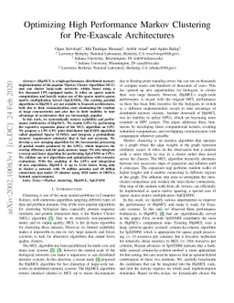 Optimizing High Performance Markov Clustering for Pre-Exascale
  Architectures