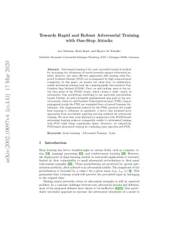 Towards Rapid and Robust Adversarial Training with One-Step Attacks