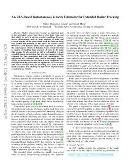 An RLS-Based Instantaneous Velocity Estimator for Extended Radar
  Tracking
