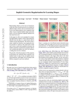 Implicit Geometric Regularization for Learning Shapes