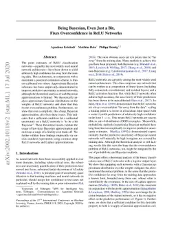 Being Bayesian, Even Just a Bit, Fixes Overconfidence in ReLU Networks