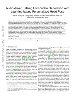 Audio-driven Talking Face Video Generation with Learning-based
  Personalized Head Pose