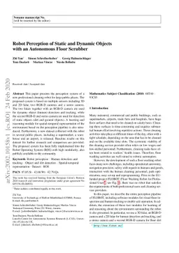 Robot Perception of Static and Dynamic Objects with an Autonomous Floor
  Scrubber