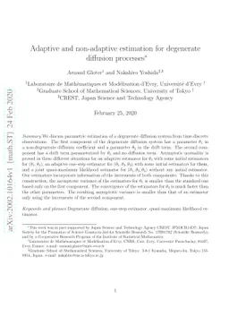 Adaptive and non-adaptive estimation for degenerate diffusion processes
