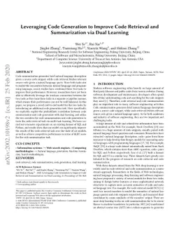 Leveraging Code Generation to Improve Code Retrieval and Summarization
  via Dual Learning