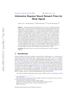 Informative Bayesian Neural Network Priors for Weak Signals
