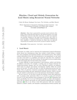 Rhythm, Chord and Melody Generation for Lead Sheets using Recurrent
  Neural Networks