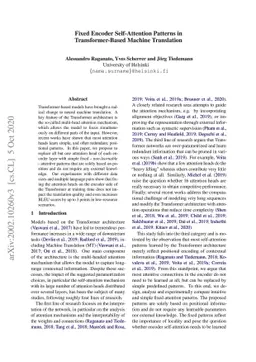 Fixed Encoder Self-Attention Patterns in Transformer-Based Machine
  Translation