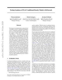 Testing Goodness of Fit of Conditional Density Models with Kernels