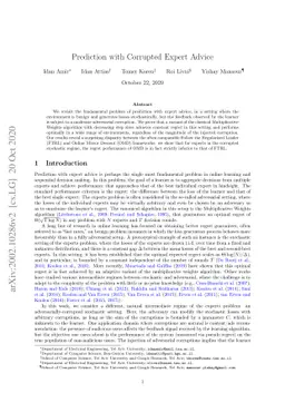 Prediction with Corrupted Expert Advice