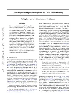 Semi-Supervised Speech Recognition via Local Prior Matching