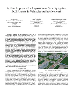 A New Approach for Improvement Security against DoS Attacks in Vehicular
  Ad-hoc Network