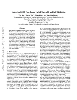 Improving BERT Fine-Tuning via Self-Ensemble and Self-Distillation
