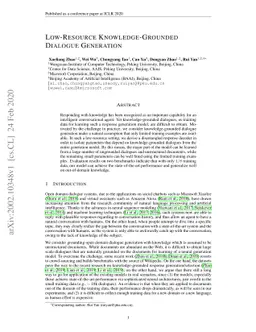 Low-Resource Knowledge-Grounded Dialogue Generation