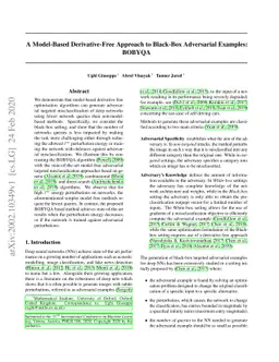A Model-Based Derivative-Free Approach to Black-Box Adversarial
  Examples: BOBYQA