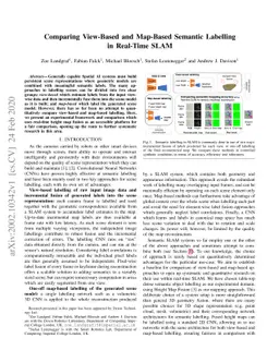 Comparing View-Based and Map-Based Semantic Labelling in Real-Time SLAM