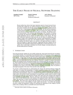 The Early Phase of Neural Network Training