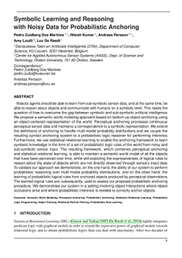 Symbolic Learning and Reasoning with Noisy Data for Probabilistic
  Anchoring