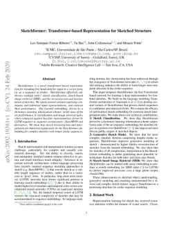 Sketchformer: Transformer-based Representation for Sketched Structure