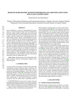 Boosting rare benthic macroinvertebrates taxa identification with
  one-class classification