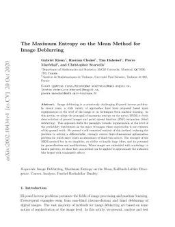 The Maximum Entropy on the Mean Method for Image Deblurring