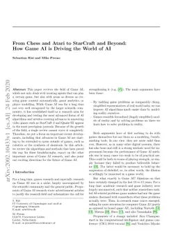 From Chess and Atari to StarCraft and Beyond: How Game AI is Driving the
  World of AI