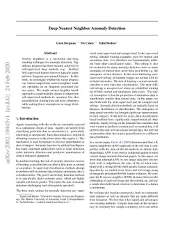 Deep Nearest Neighbor Anomaly Detection