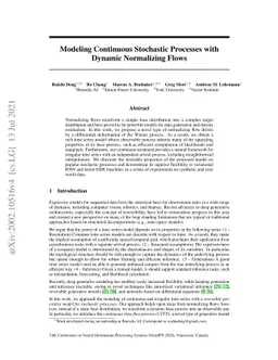 Modeling Continuous Stochastic Processes with Dynamic Normalizing Flows