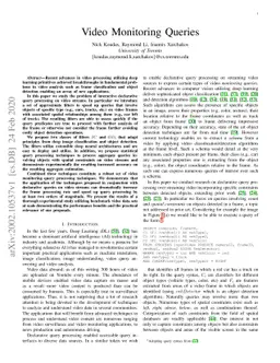 Video Monitoring Queries