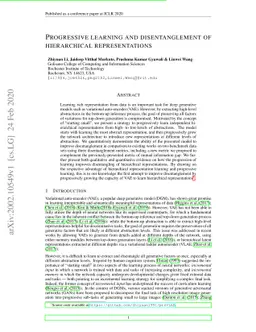 Progressive Learning and Disentanglement of Hierarchical Representations