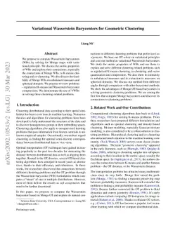 Variational Wasserstein Barycenters for Geometric Clustering