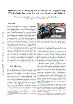 Optimisation of Body-ground Contact for Augmenting Whole-Body
  Loco-manipulation of Quadruped Robots