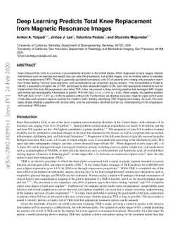 Deep learning predicts total knee replacement from magnetic resonance
  images