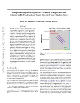 Subspace Fitting Meets Regression: The Effects of Supervision and
  Orthonormality Constraints on Double Descent of Generalization Errors