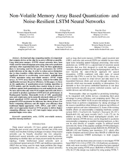 Non-Volatile Memory Array Based Quantization- and Noise-Resilient LSTM
  Neural Networks