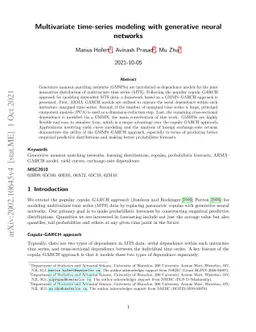 Multivariate time-series modeling with generative neural networks