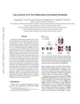 Copy and Paste GAN: Face Hallucination from Shaded Thumbnails