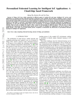 Personalized Federated Learning for Intelligent IoT Applications: A
  Cloud-Edge based Framework