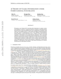 A Theory of Usable Information Under Computational Constraints