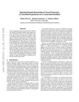 Injecting Domain Knowledge in Neural Networks: a Controlled Experiment
  on a Constrained Problem