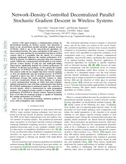 Network-Density-Controlled Decentralized Parallel Stochastic Gradient
  Descent in Wireless Systems