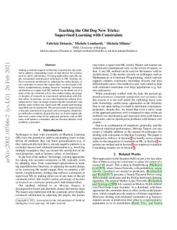 Teaching the Old Dog New Tricks: Supervised Learning with Constraints