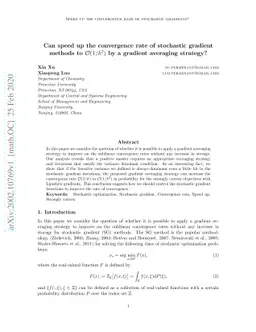 Can speed up the convergence rate of stochastic gradient methods to
  $\mathcal{O}(1/k^2)$ by a gradient averaging strategy?