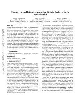 Counterfactual fairness: removing direct effects through regularization