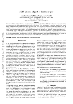 MuST-Cinema: a Speech-to-Subtitles corpus