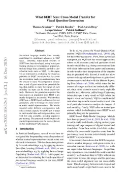 What BERT Sees: Cross-Modal Transfer for Visual Question Generation