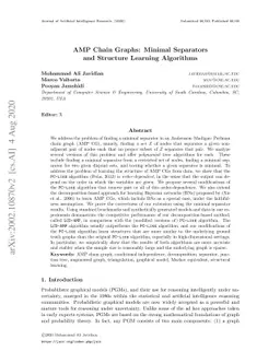 AMP Chain Graphs: Minimal Separators and Structure Learning Algorithms