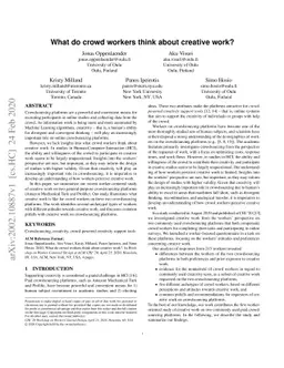 What do crowd workers think about creative work?