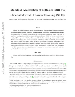 Multifold Acceleration of Diffusion MRI via Slice-Interleaved Diffusion
  Encoding (SIDE)